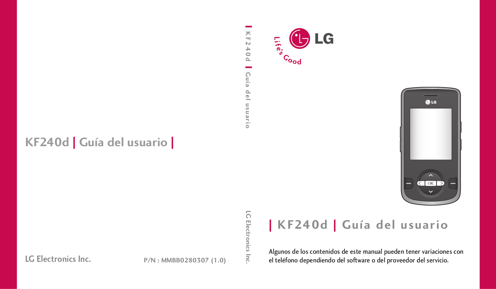 LG KF240D User manual