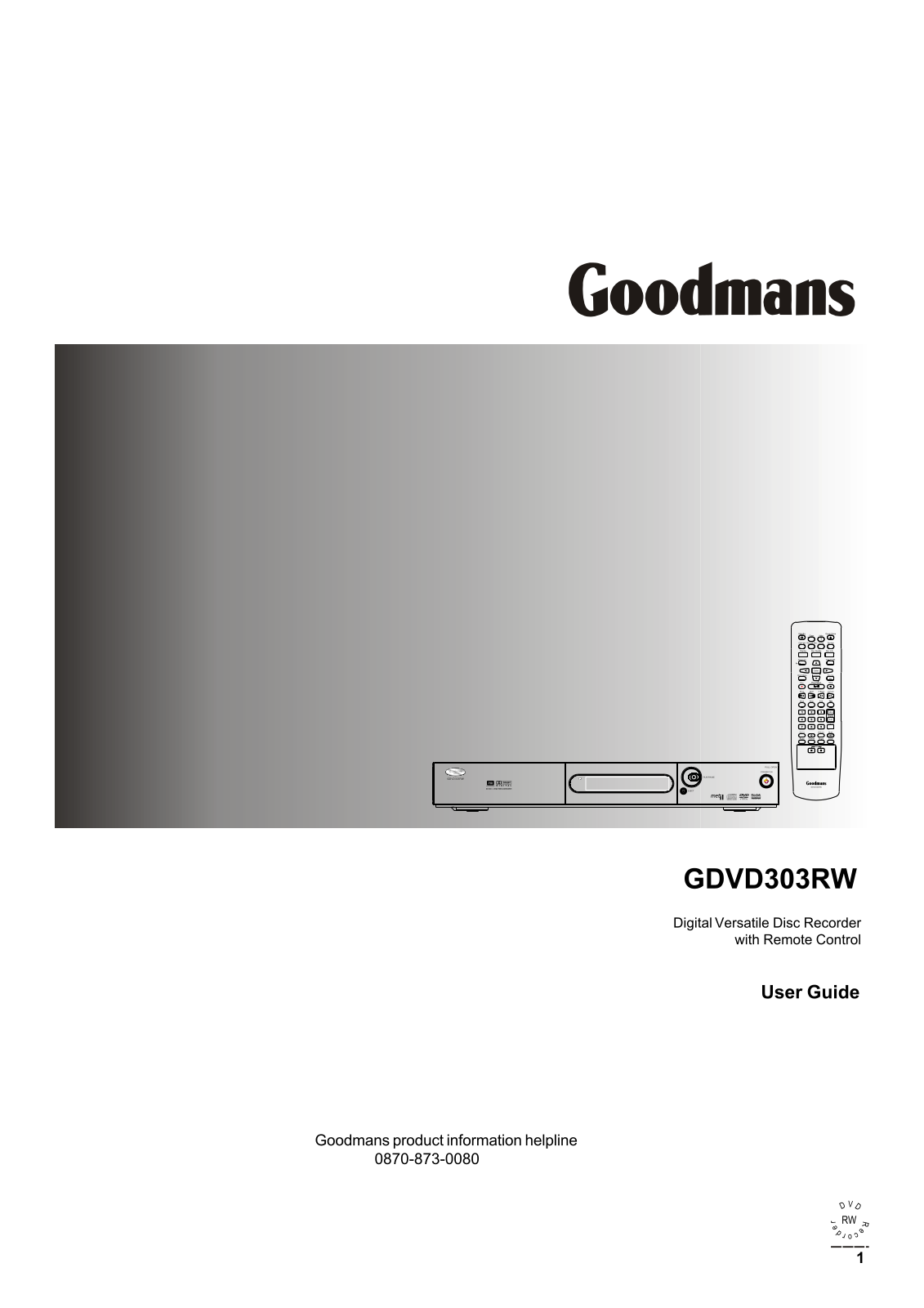 Goodmans GDVD303RW User Guide