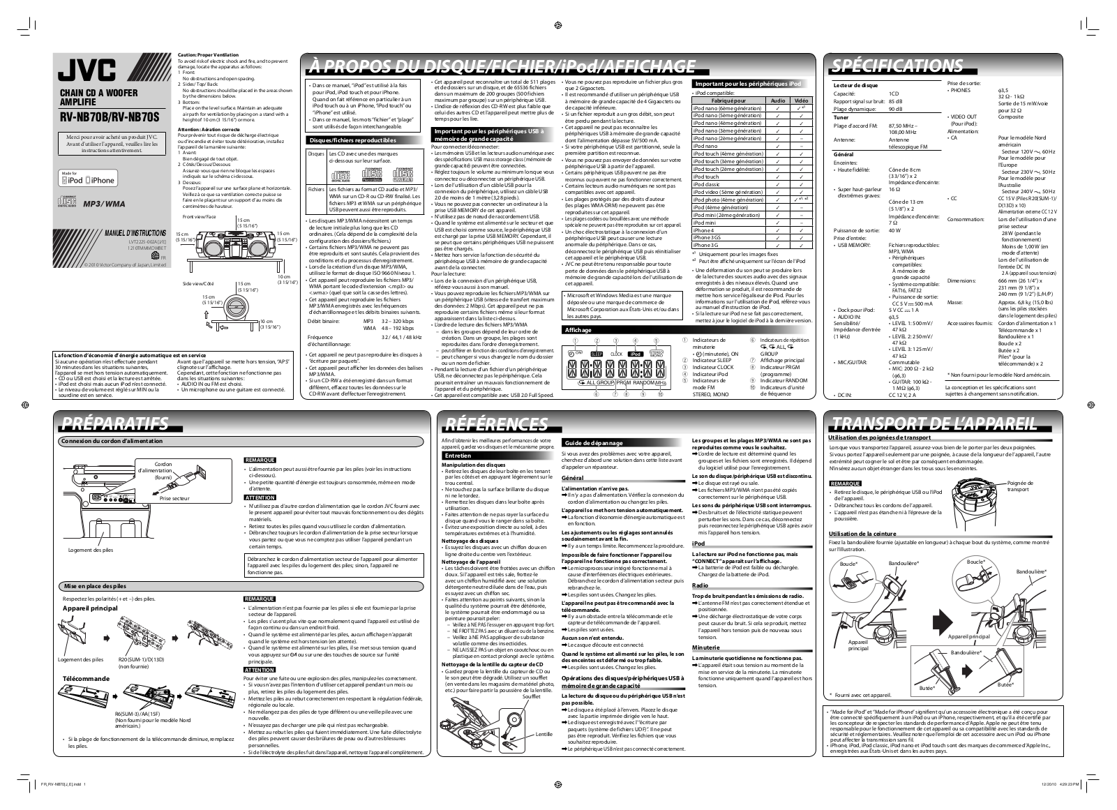 JVC RV-NB70S User Manual