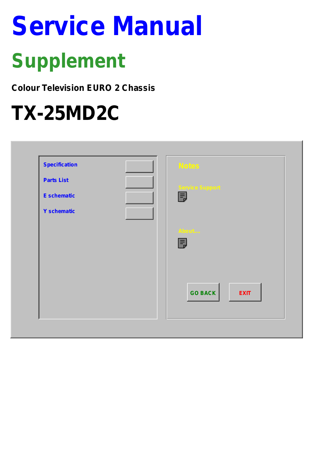 Panasonic TX-25MD2C Euro2 Schematic