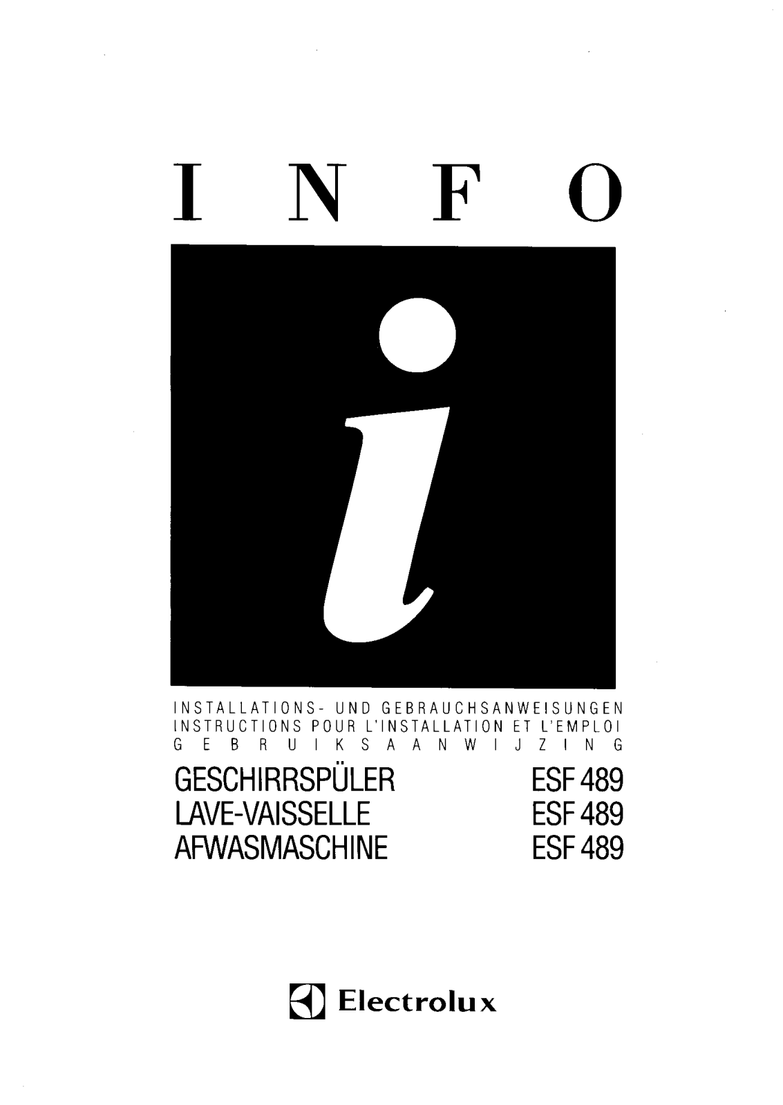 electrolux ESF489 User Manual