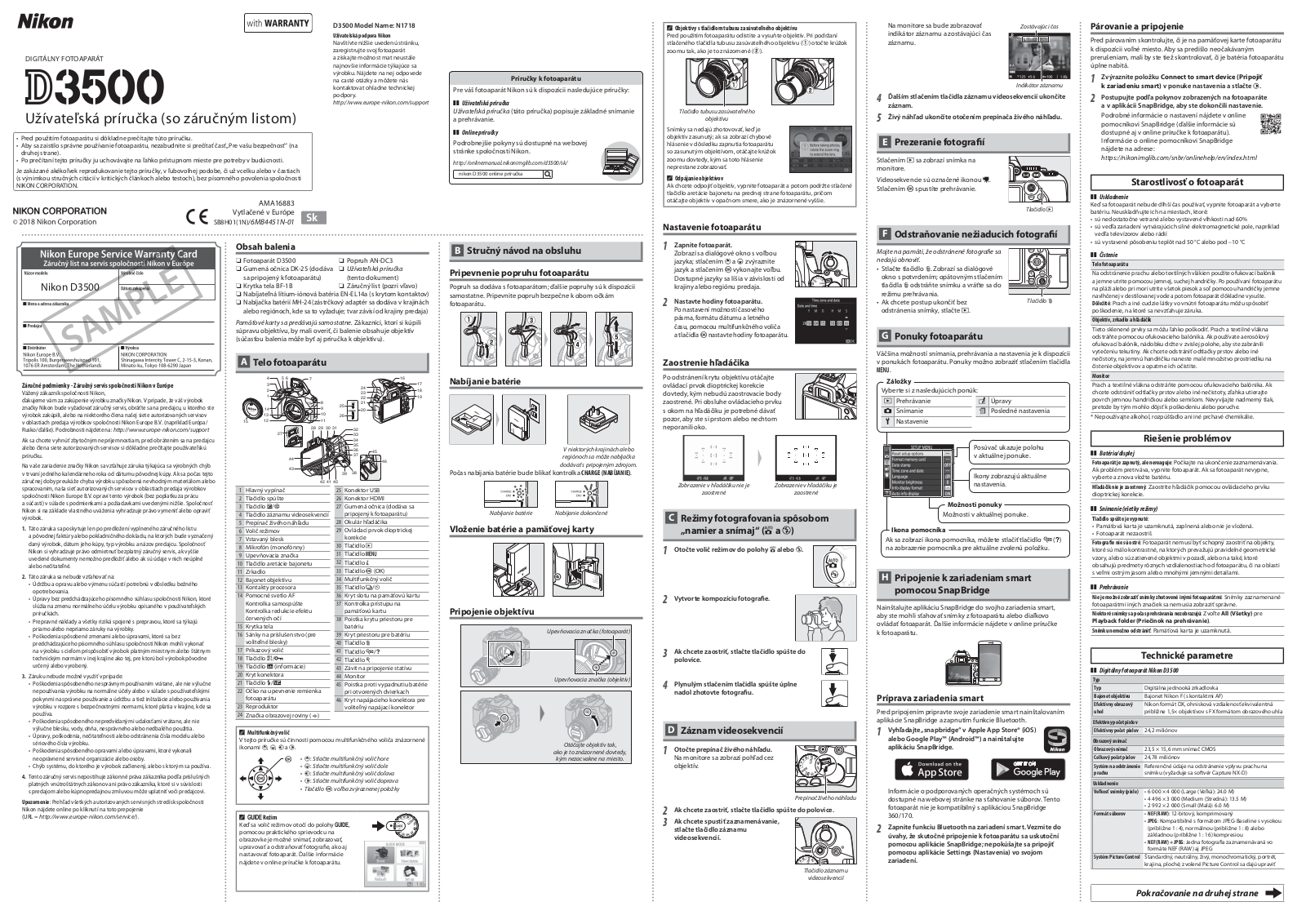 Nikon D3500 User manual