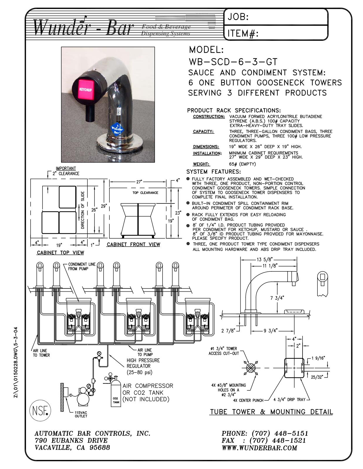 Wunder Bar WB-SCD-6-3-GT User Manual