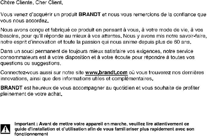 Brandt VH1544X User Manual