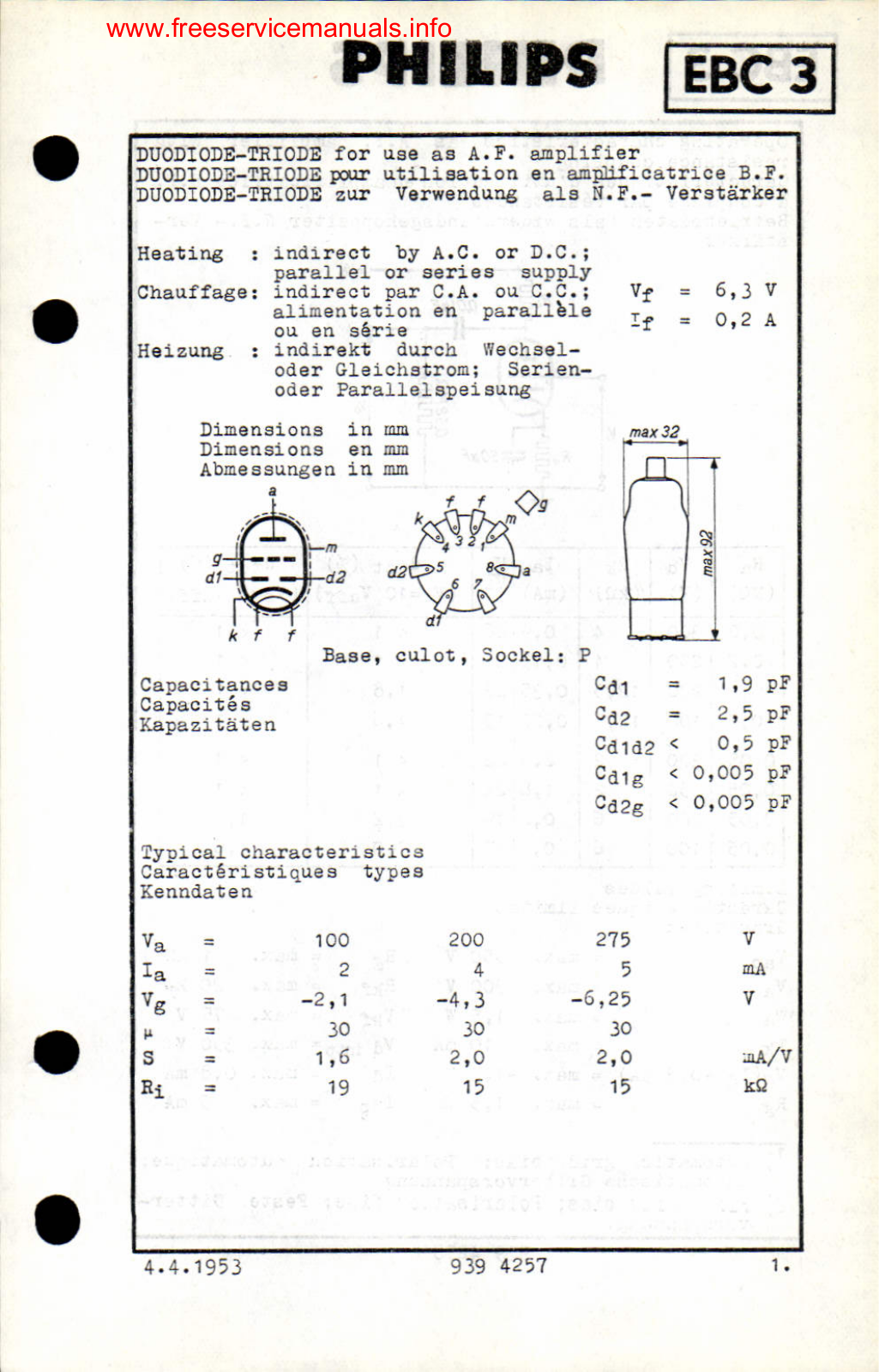 Philips ebc3 DATASHEETS