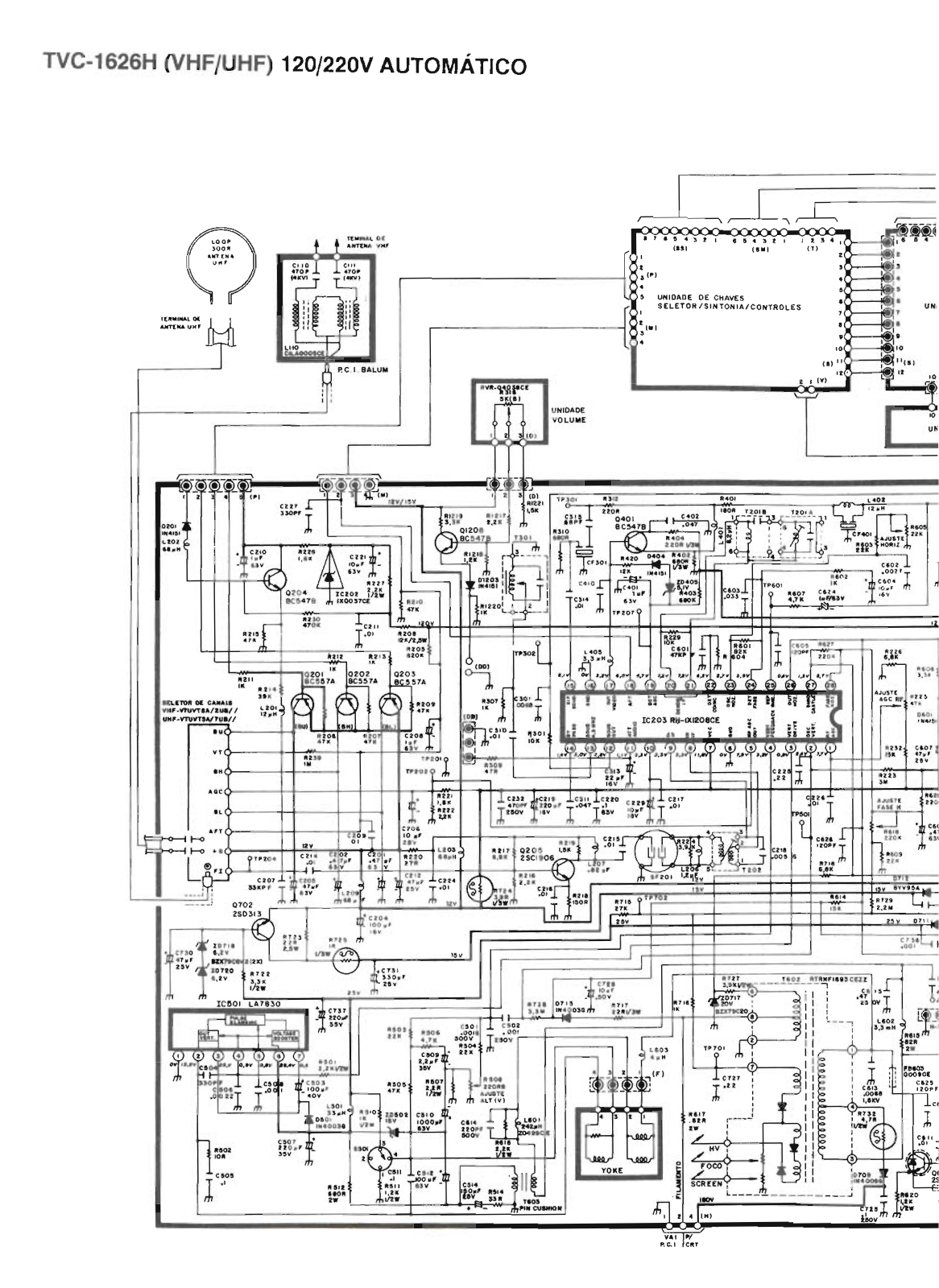 Sharp TVC-1626H Schematic