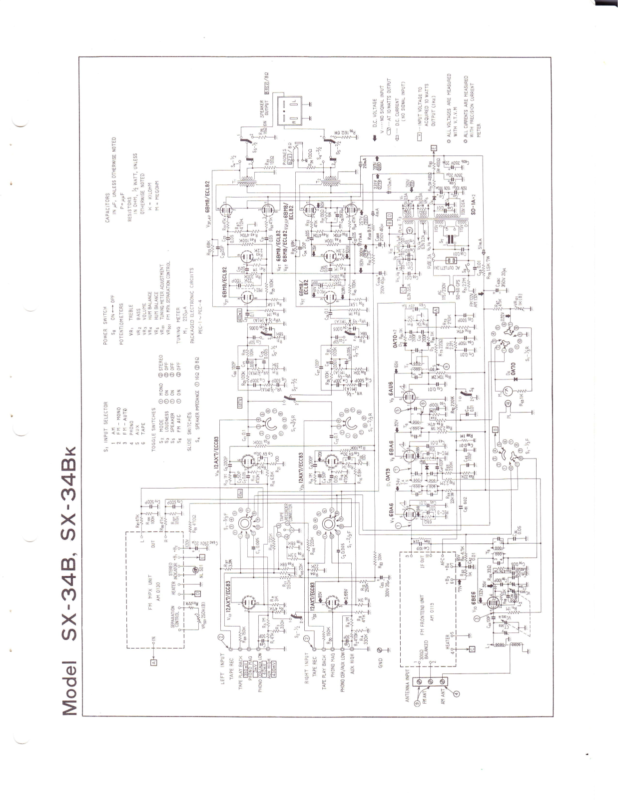 Pioneer SX-34-B Schematic