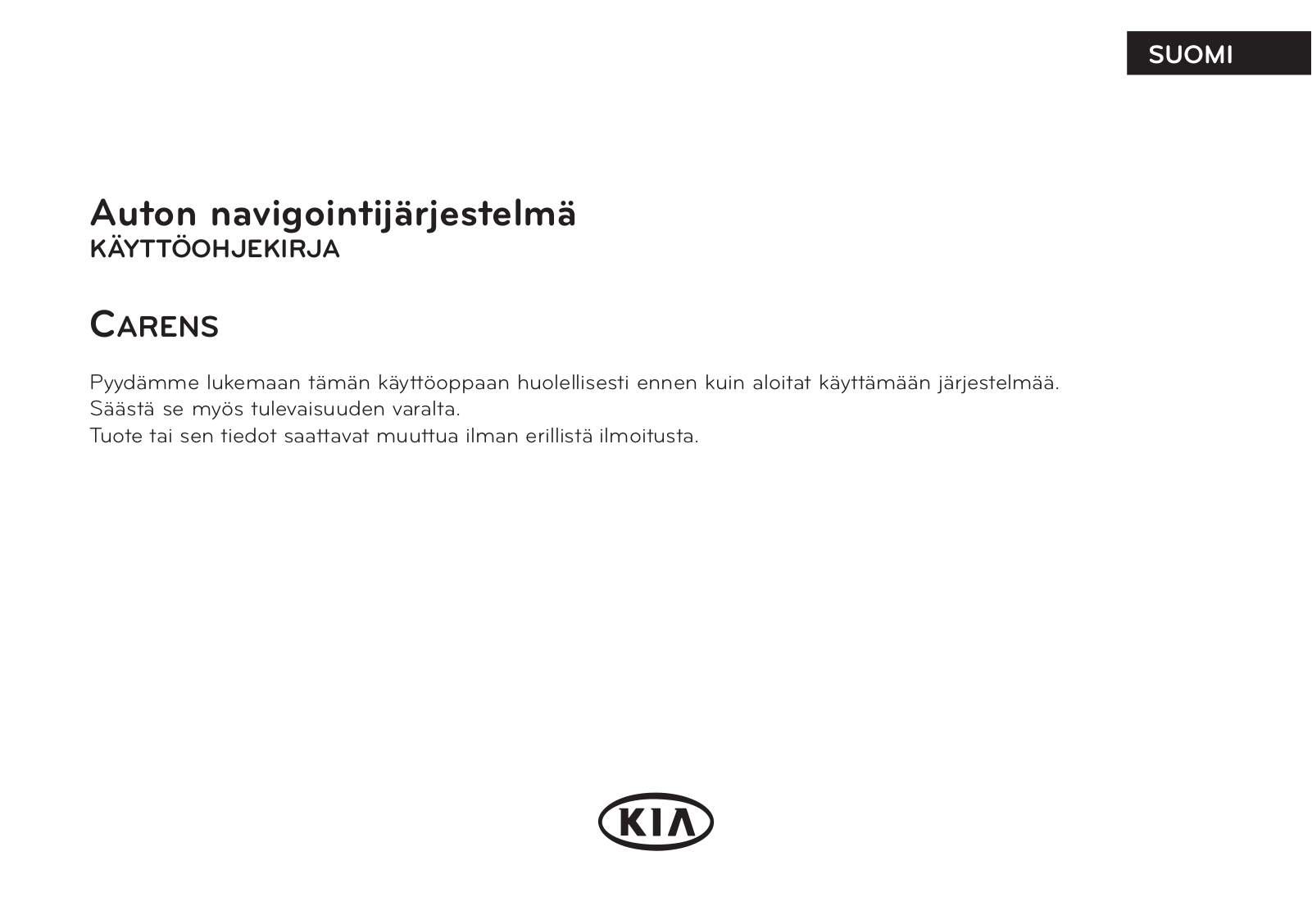 Kia Carens 2013 Owner's Manual