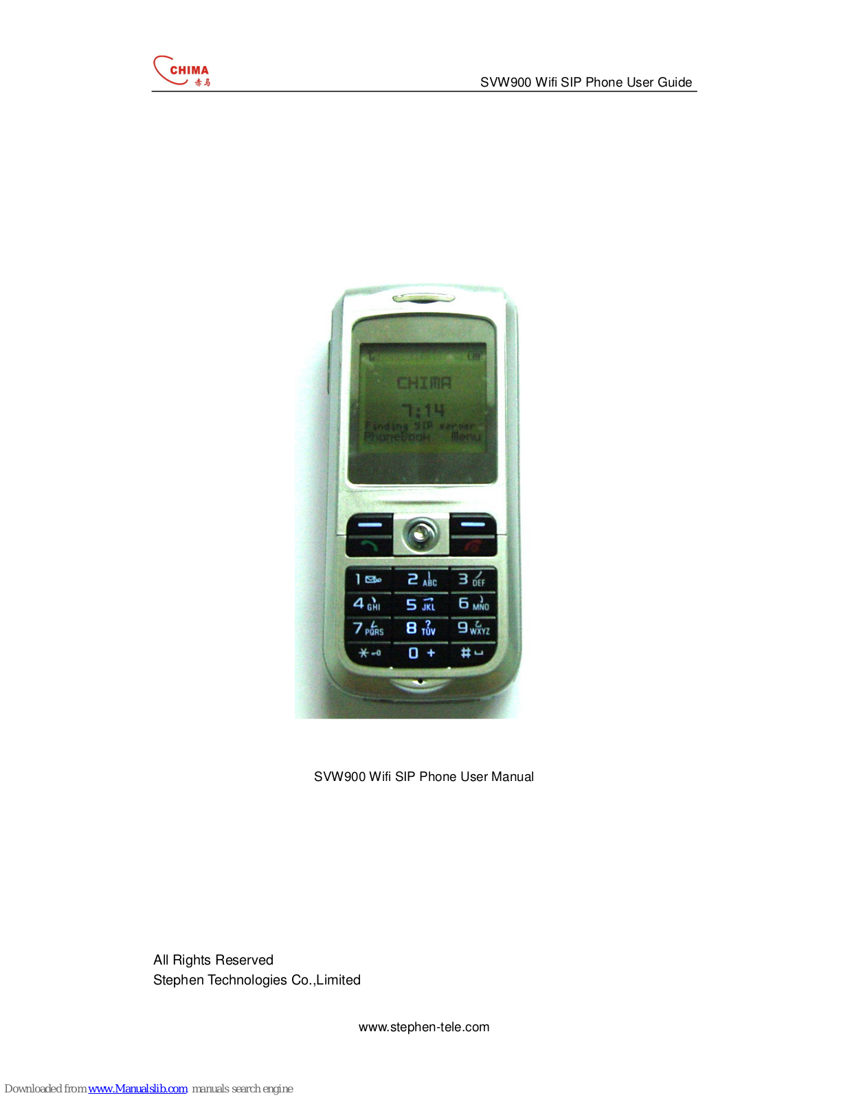 Stephen SVW900 User Manual - ManualMachine.com