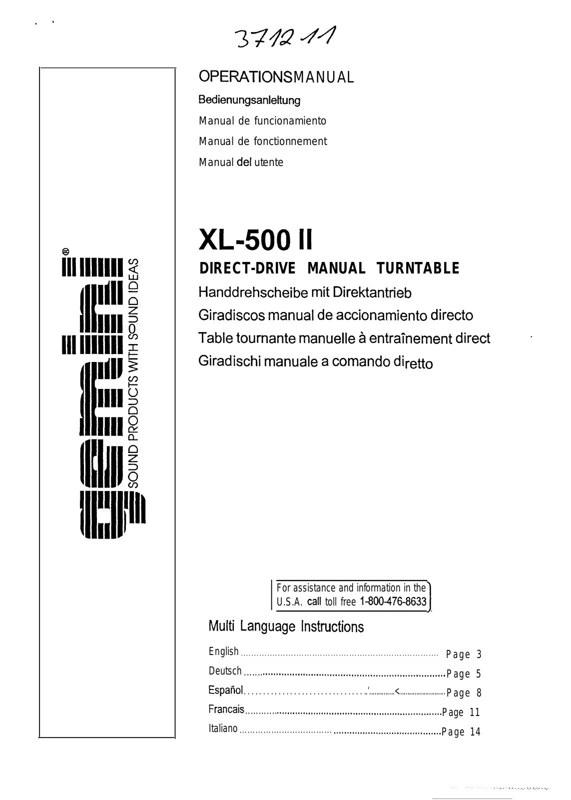Gemini XL-500 II User Manual