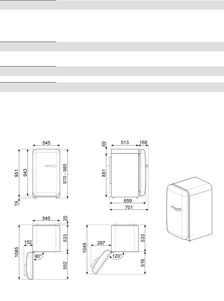 Smeg FAB10HLRD5 Technical sheet