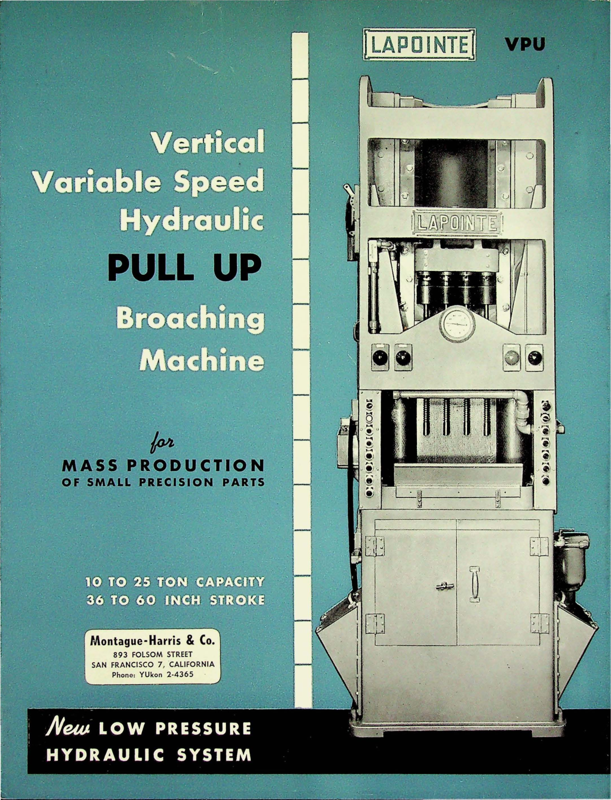 LaPointe Machine Tool VPU Variable Speed Vertical Broaching Machine Other - ManualMachine.com