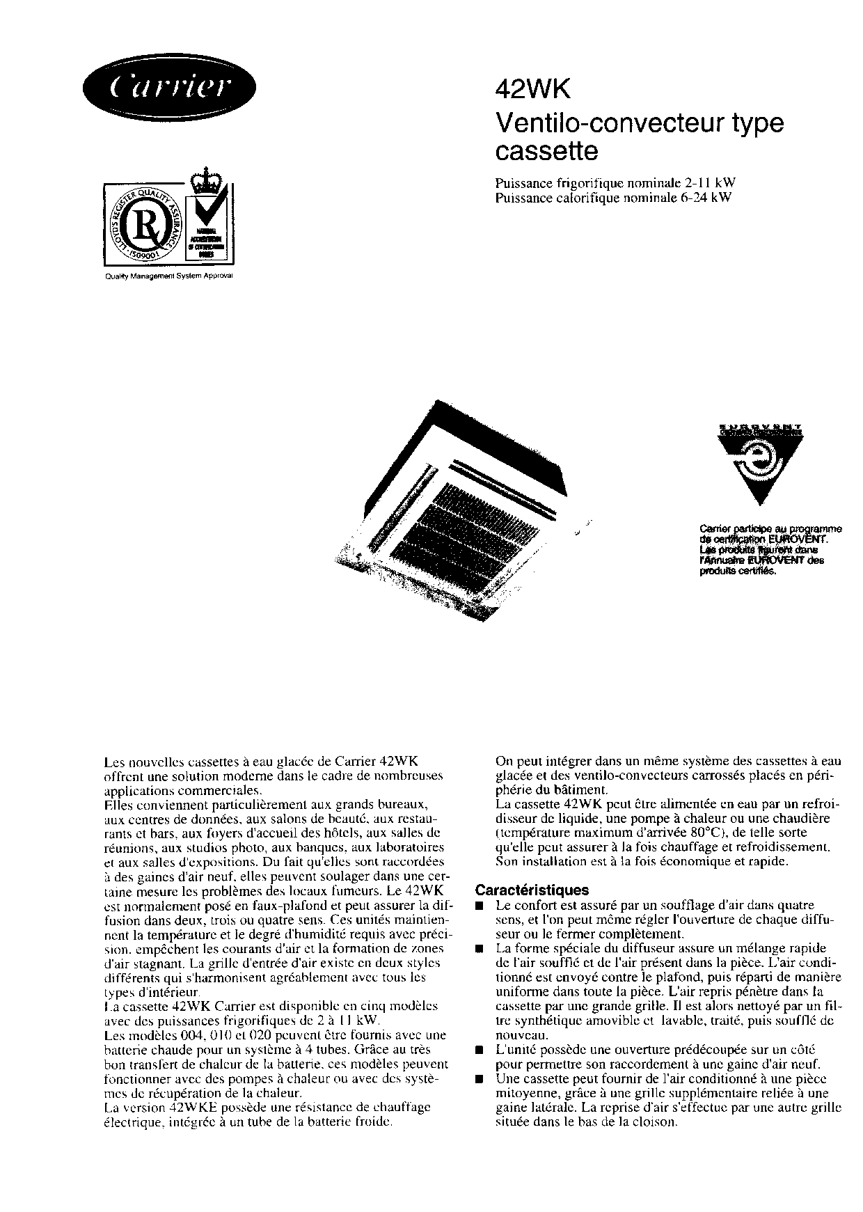 Carrier 42WKDDOC, 42WKEDOC User Manual