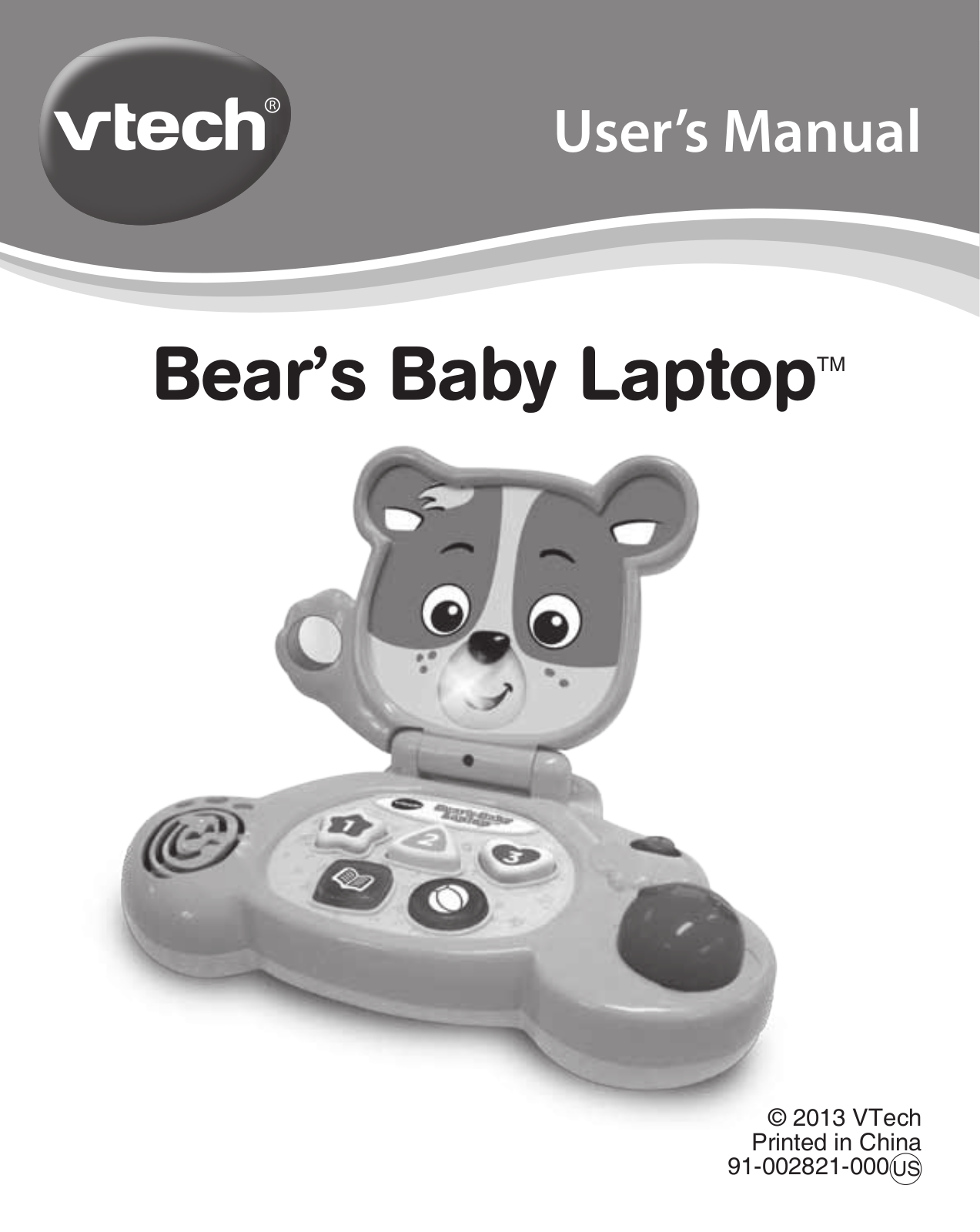 VTech Bear's Baby Laptop, Bear's Baby Laptop Pink Owner's Manual