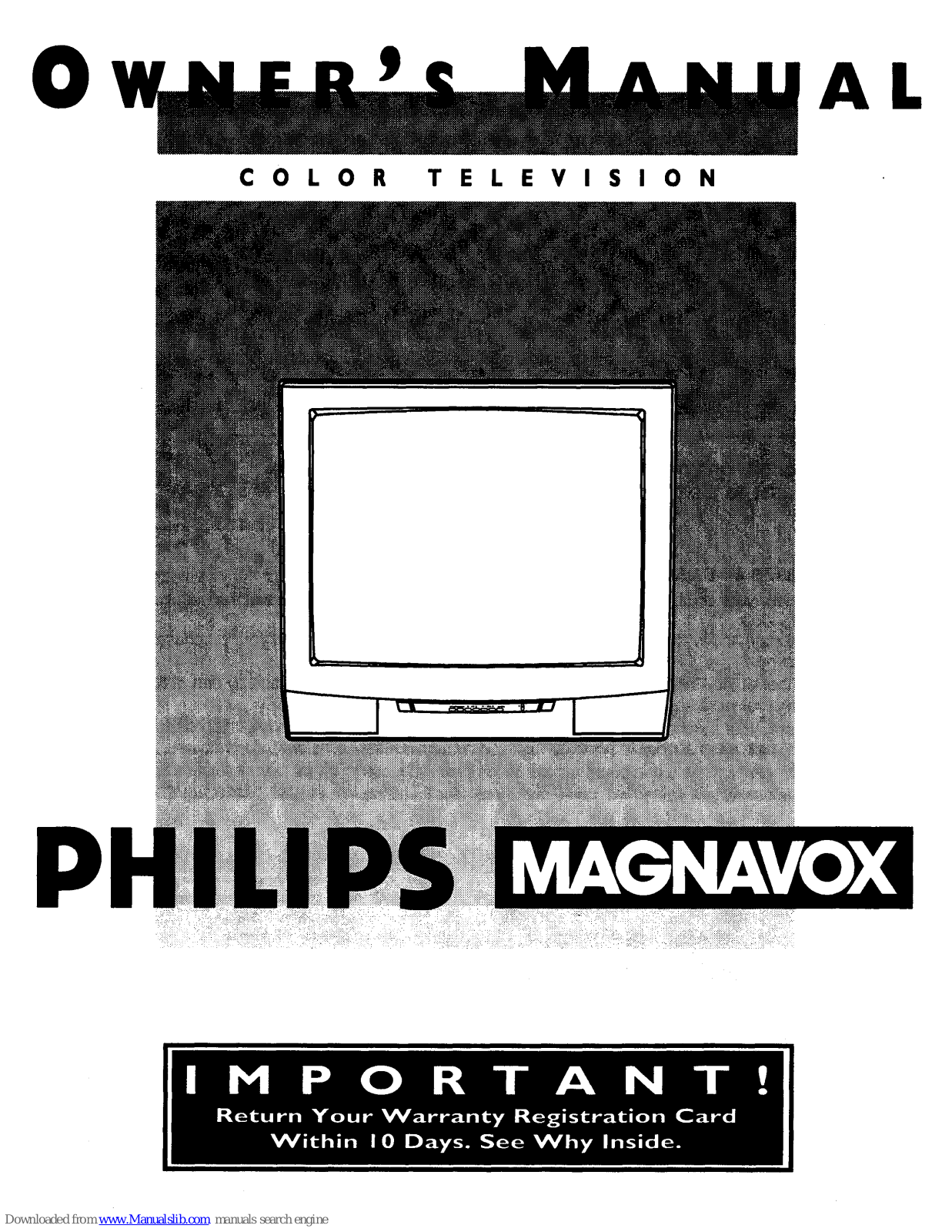 Philips Magnavox MX3290B, COLOR TV 32 INCH TABLE MX3290B Owner's Manual