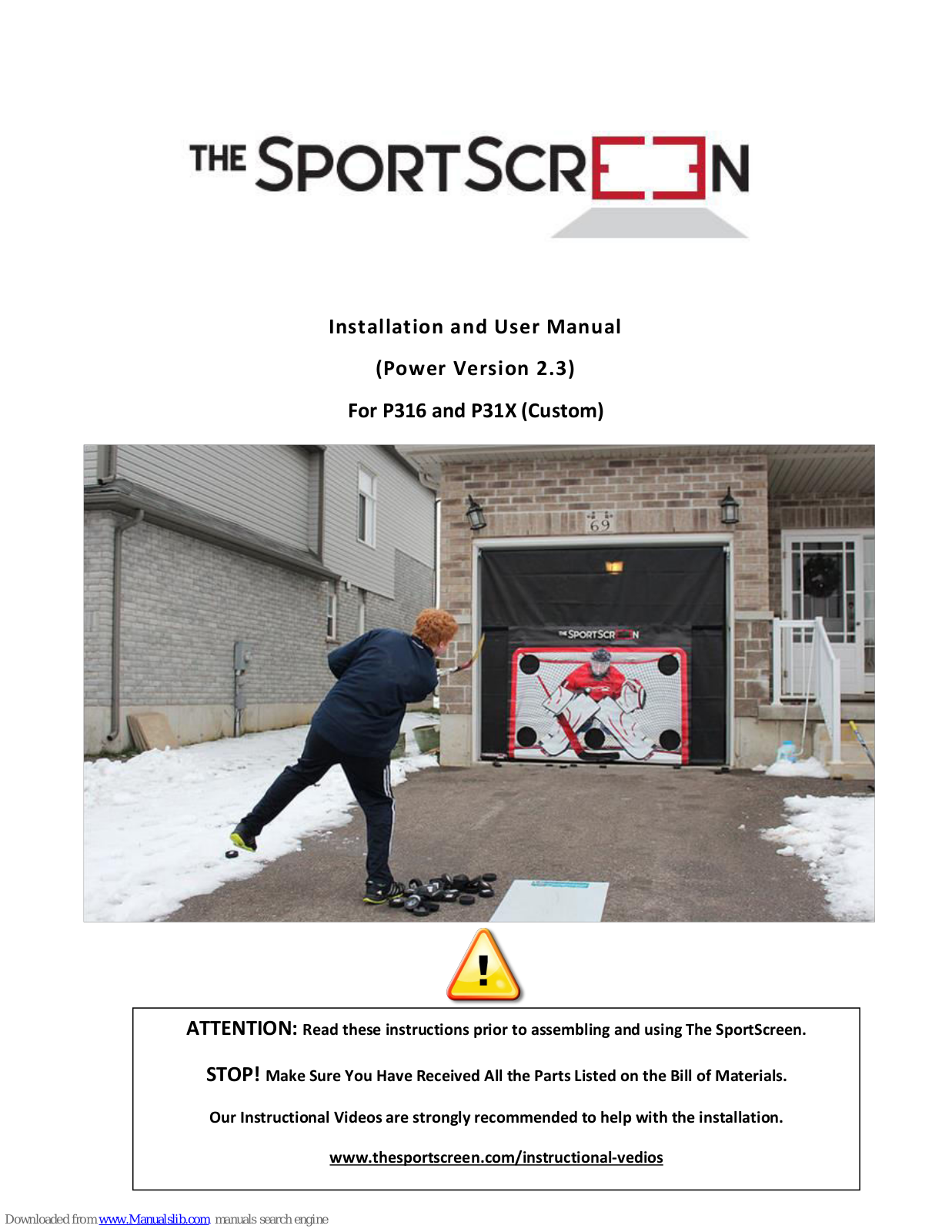 the sportScreen P316, P31X Installation And User Manual
