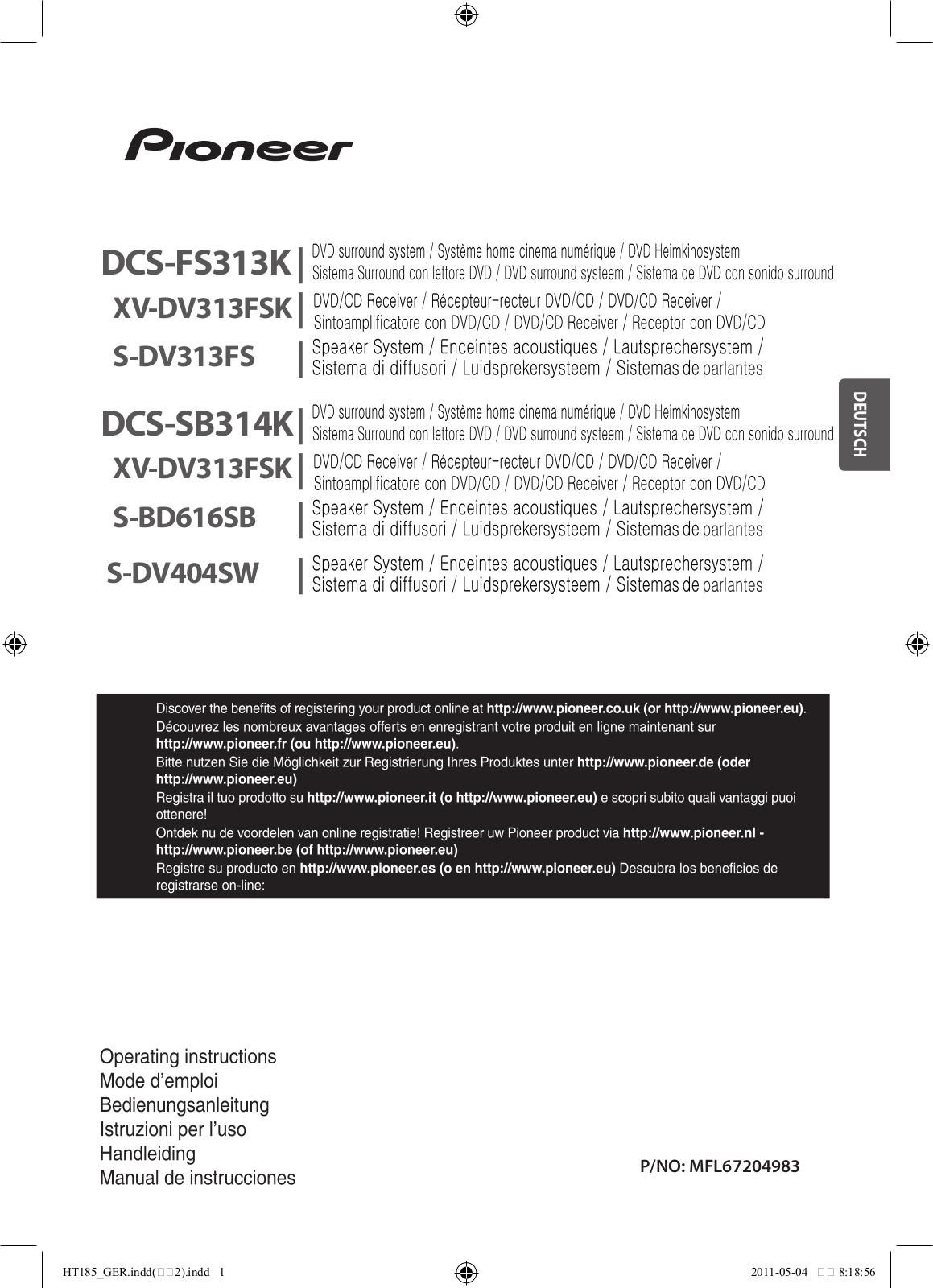 Pioneer DCS-FS313K, DCS-SB314K Operating Instructions