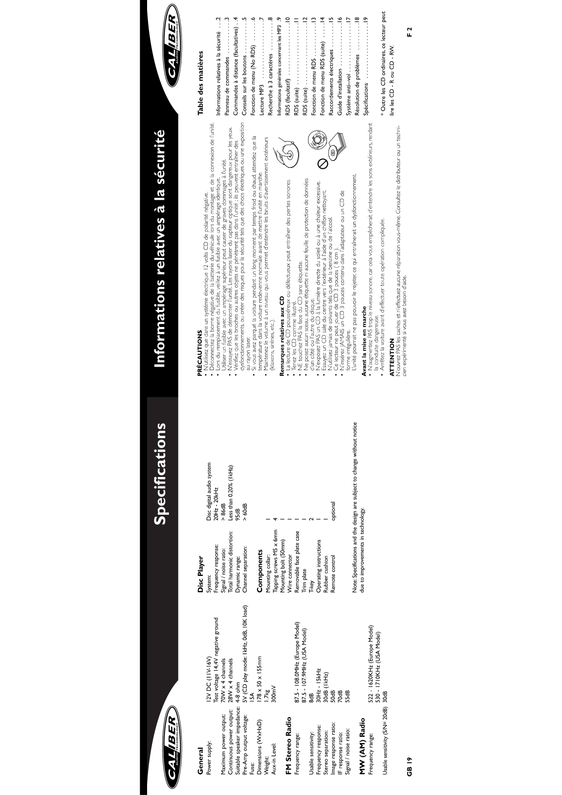 CALIBER MCD 550M User Manual