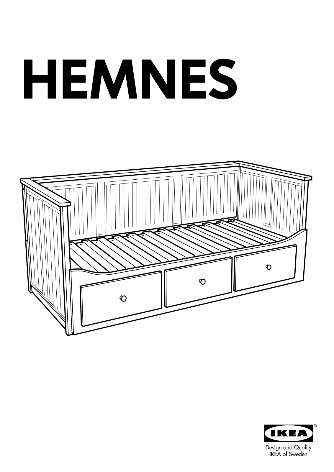 IKEA HEMNES DAY BED W- 3 DRAWERS Assembly Instruction