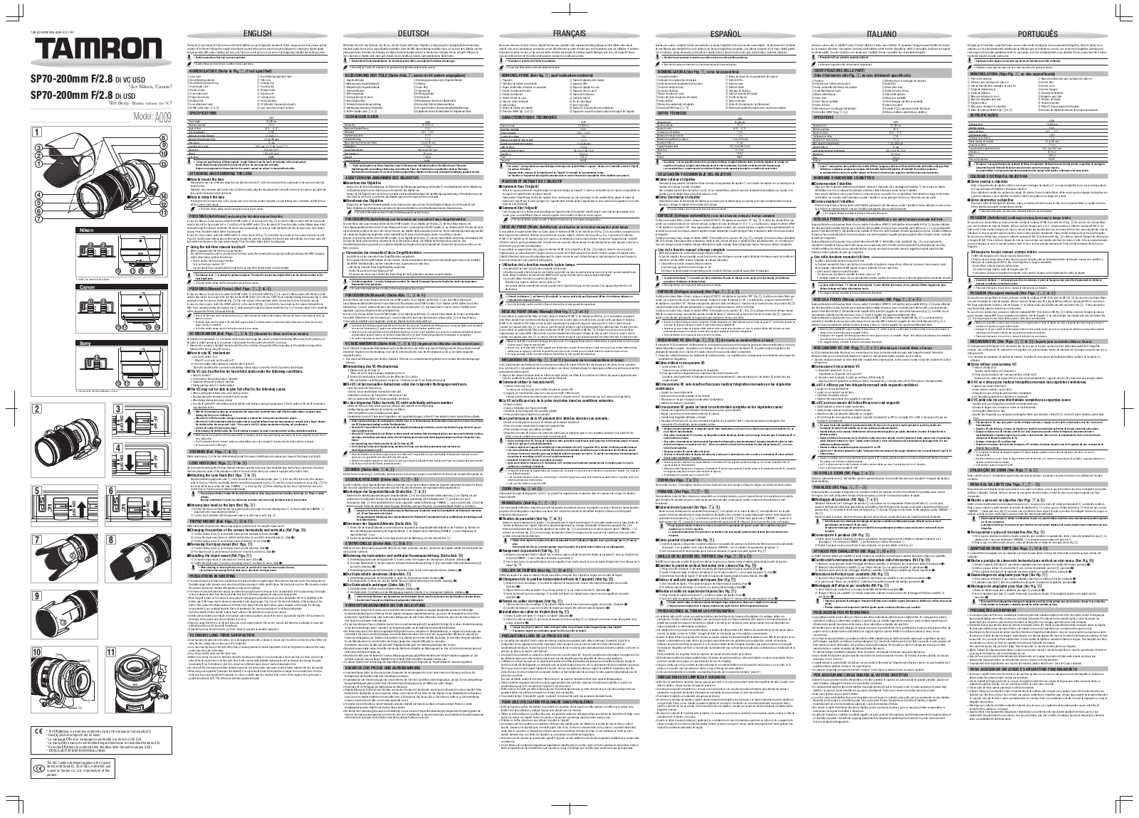 TAMRON A009 User Manual