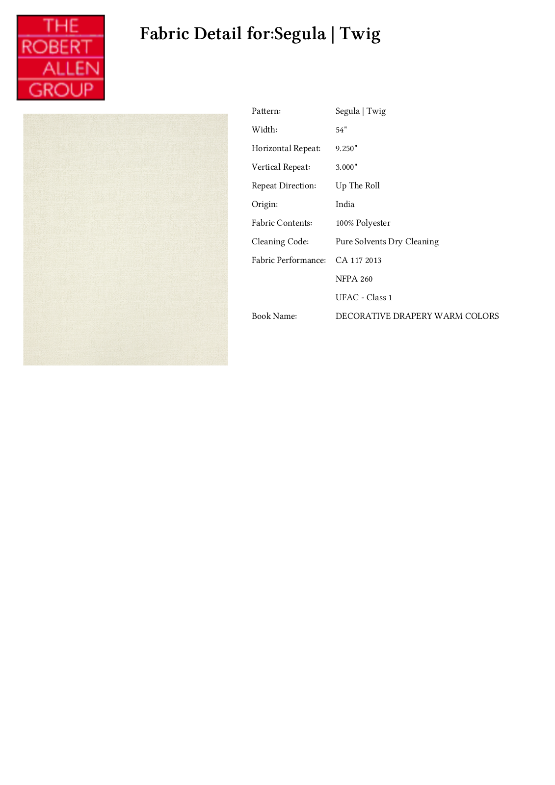 Robert Allen RALF2012 Specifications - ManualMachine.com