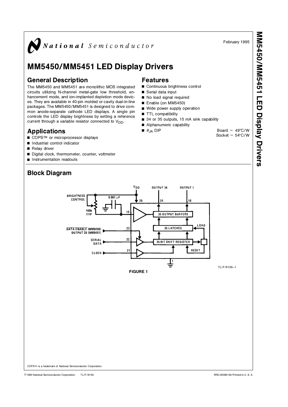 NSC MM5451N, MM5451V, MM5450N, MM5450V Datasheet