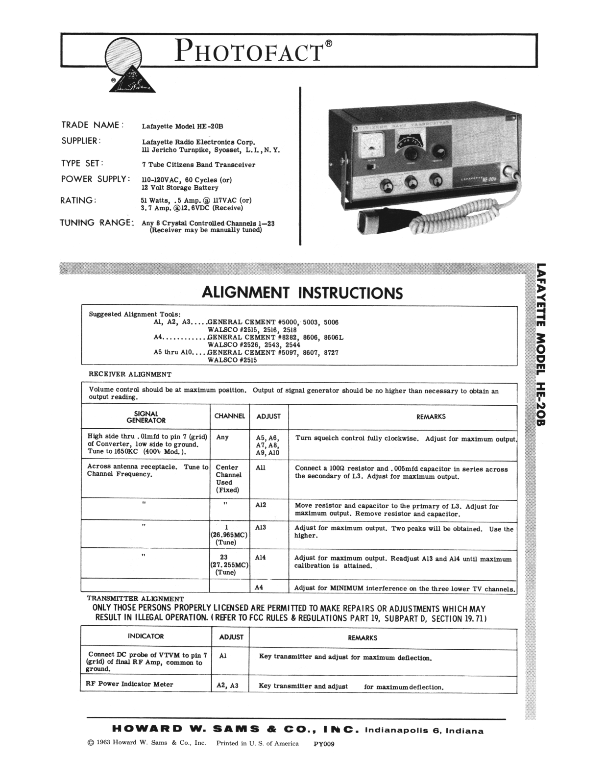 Lafayette HE-20-B Service manual