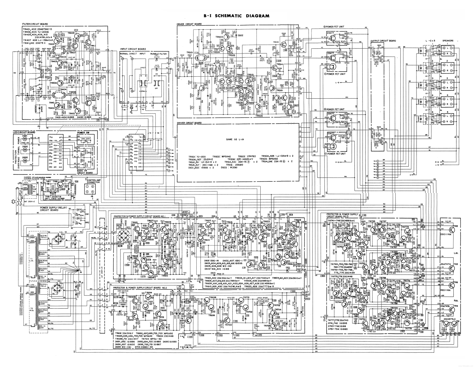 Yamaha B-1 Schematic