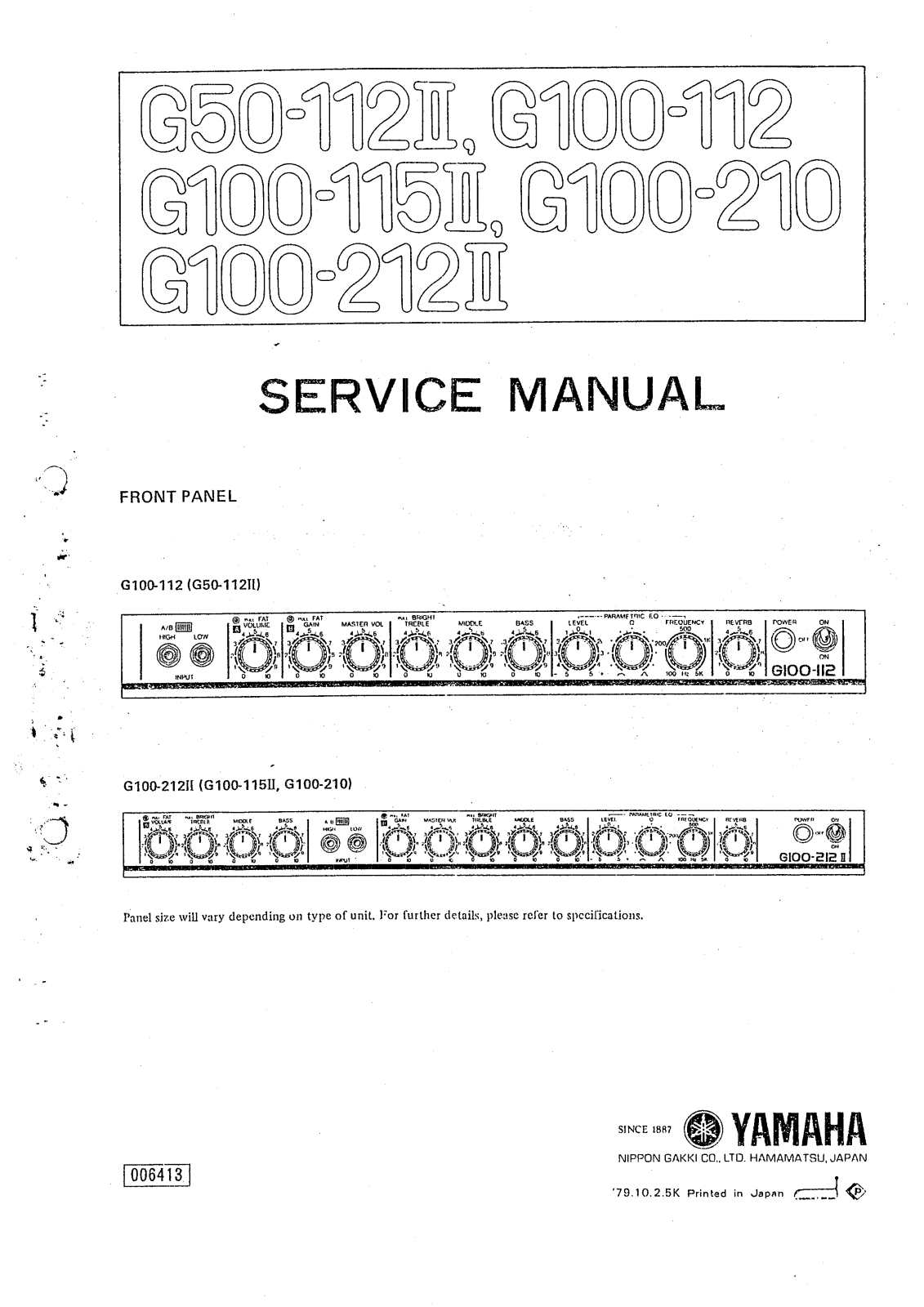 Yamaha G50-112 G100, G112, G115, G210, G212 Schematic