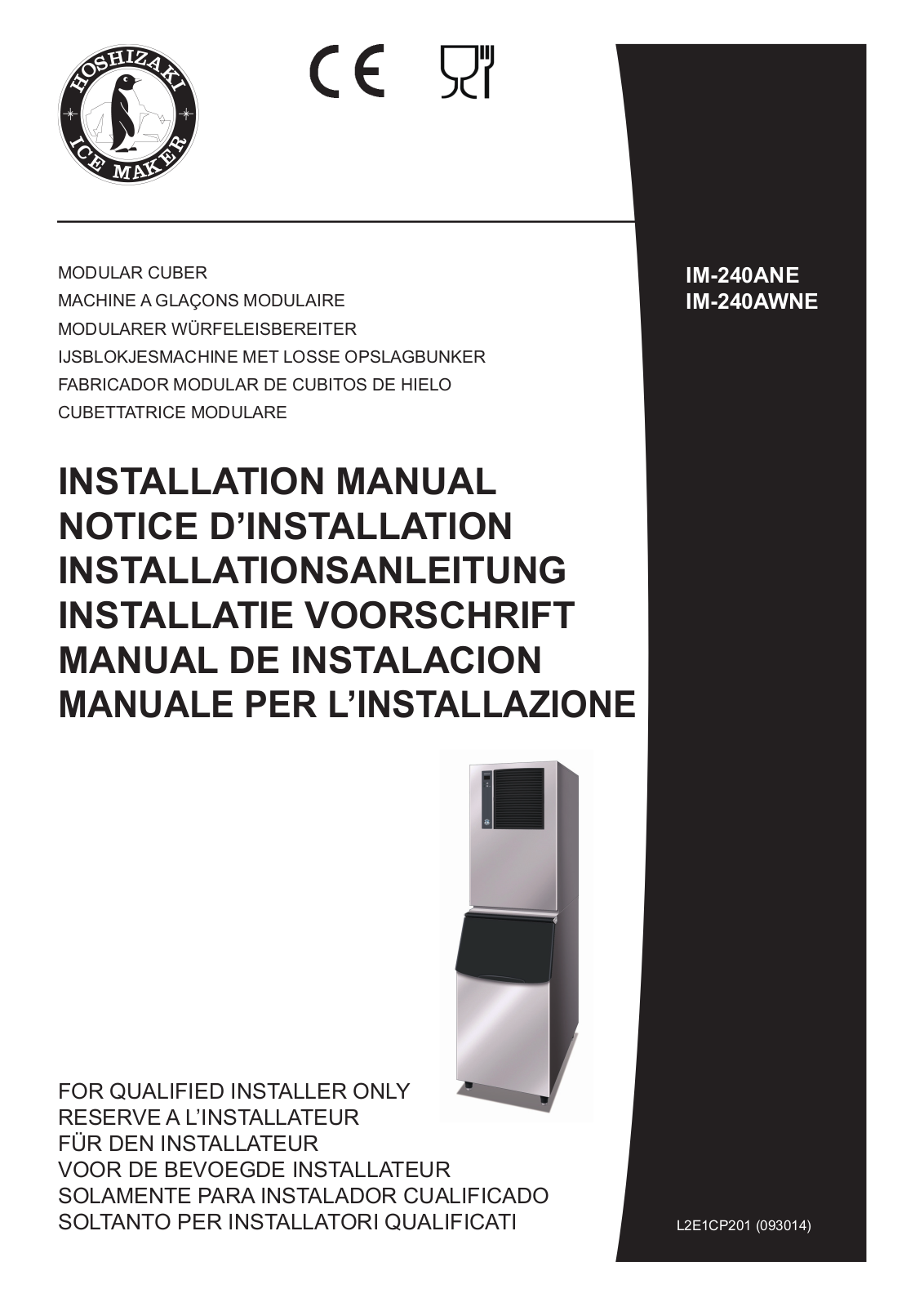 Hoshizaki IM-240ANE, IM-240AWNE INSTALLATION MANUAL