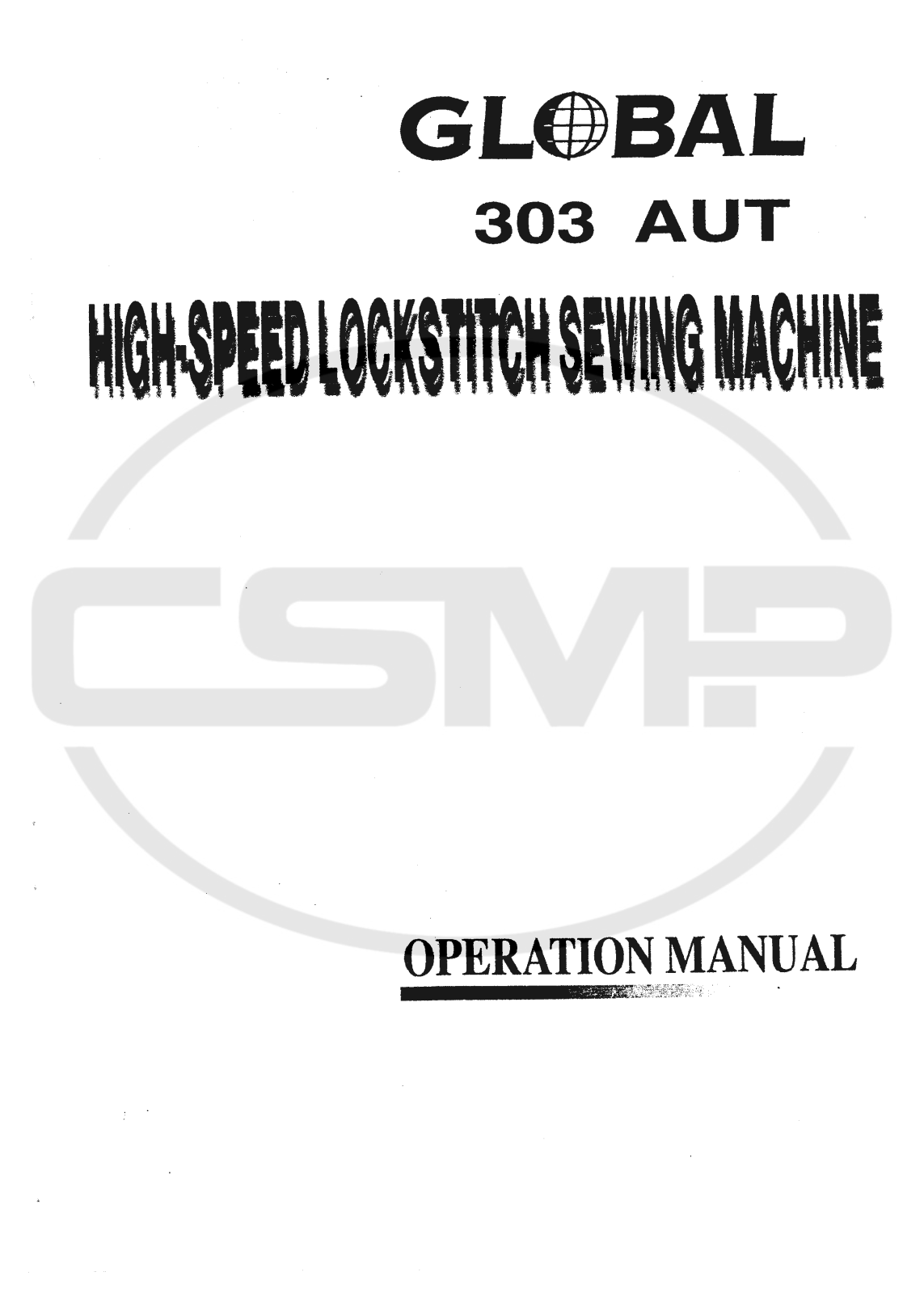 Global 303-AUT Parts Book