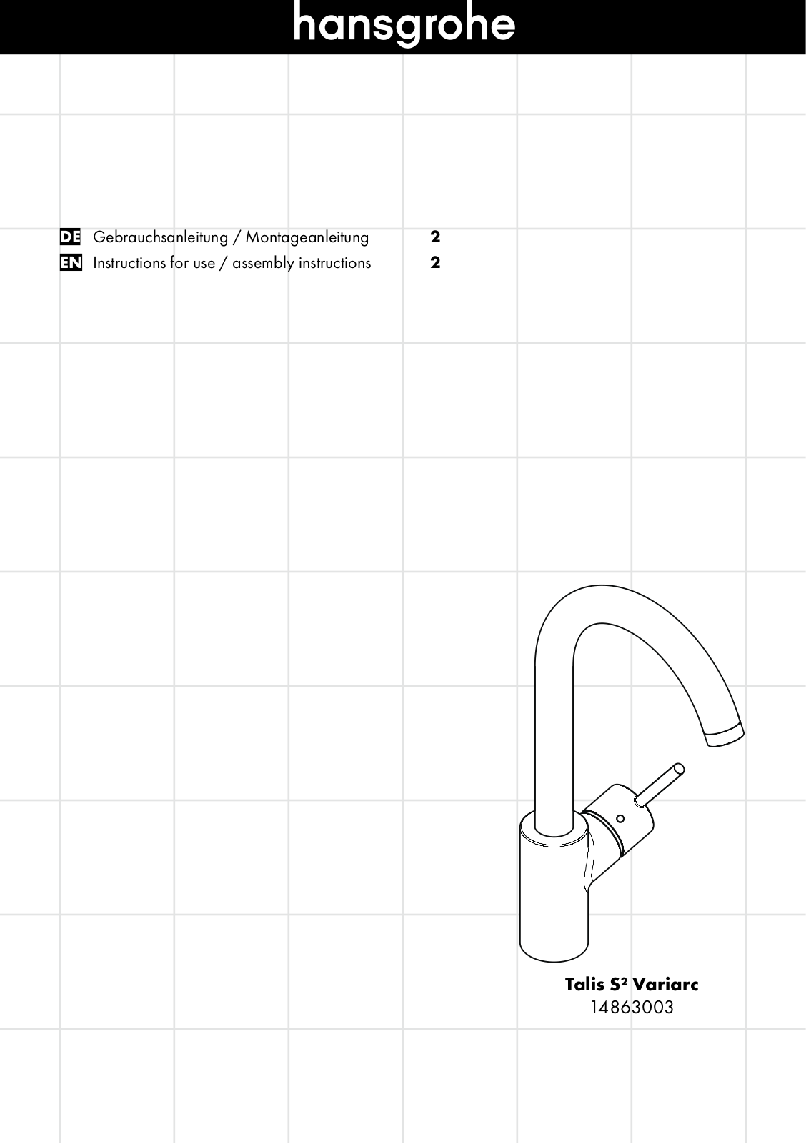 Hansgrohe 14863003 Installation Guide