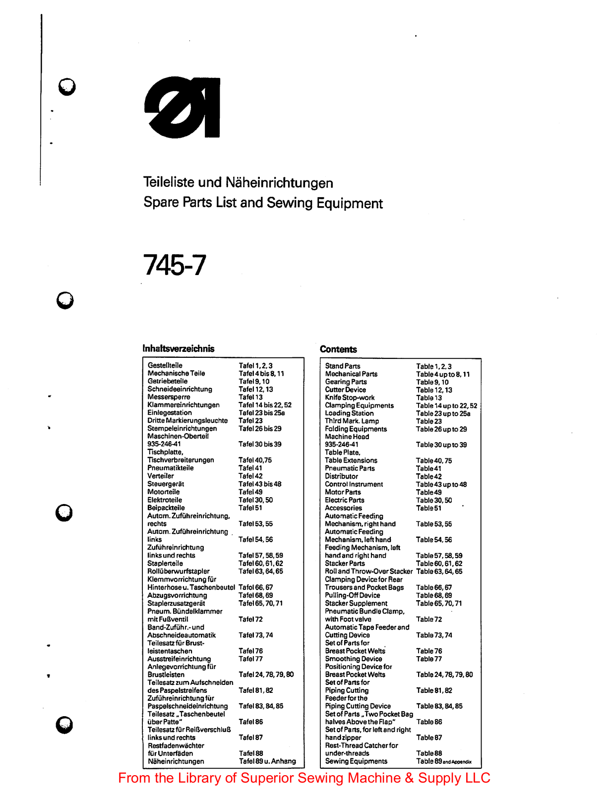 Adler 745-7 User Manual