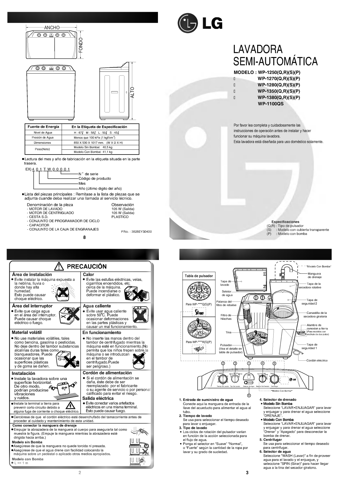 LG WP-1250R Owner's Manual