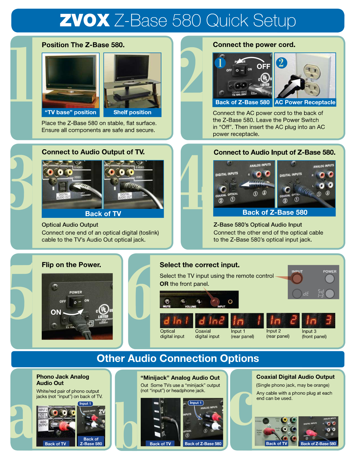 Zvox 580 User Manual