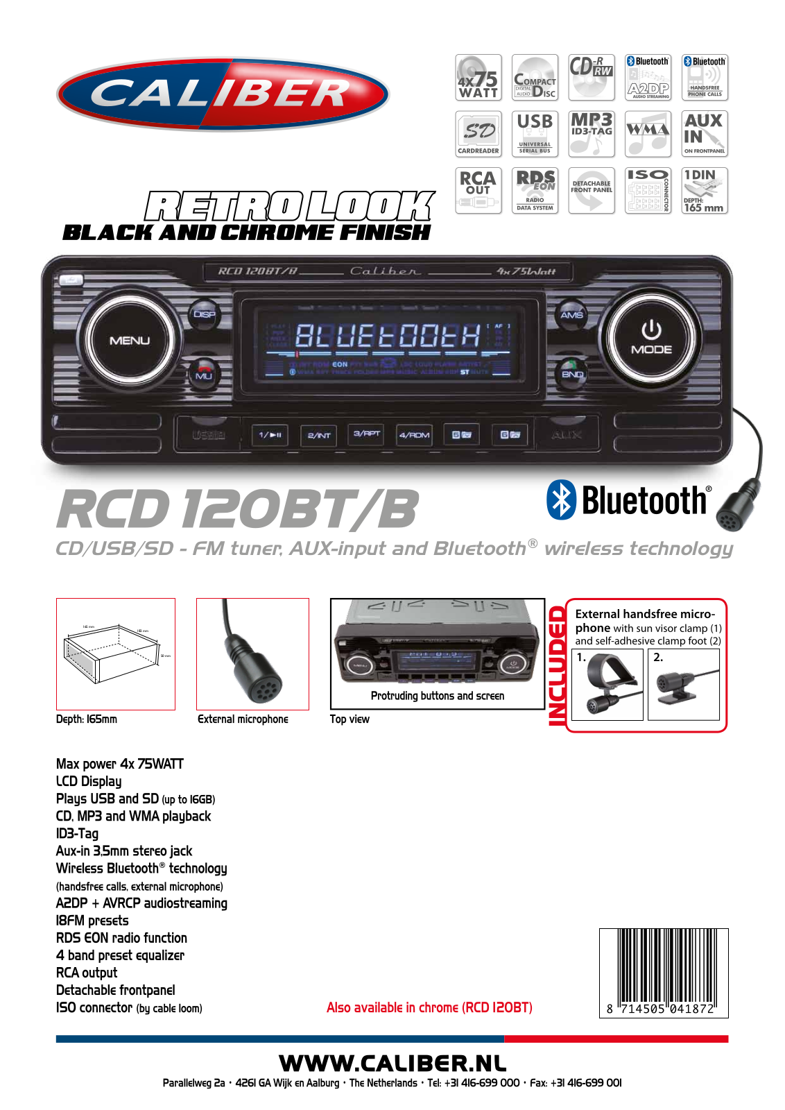 Caliber RCD120BT-B User Manual