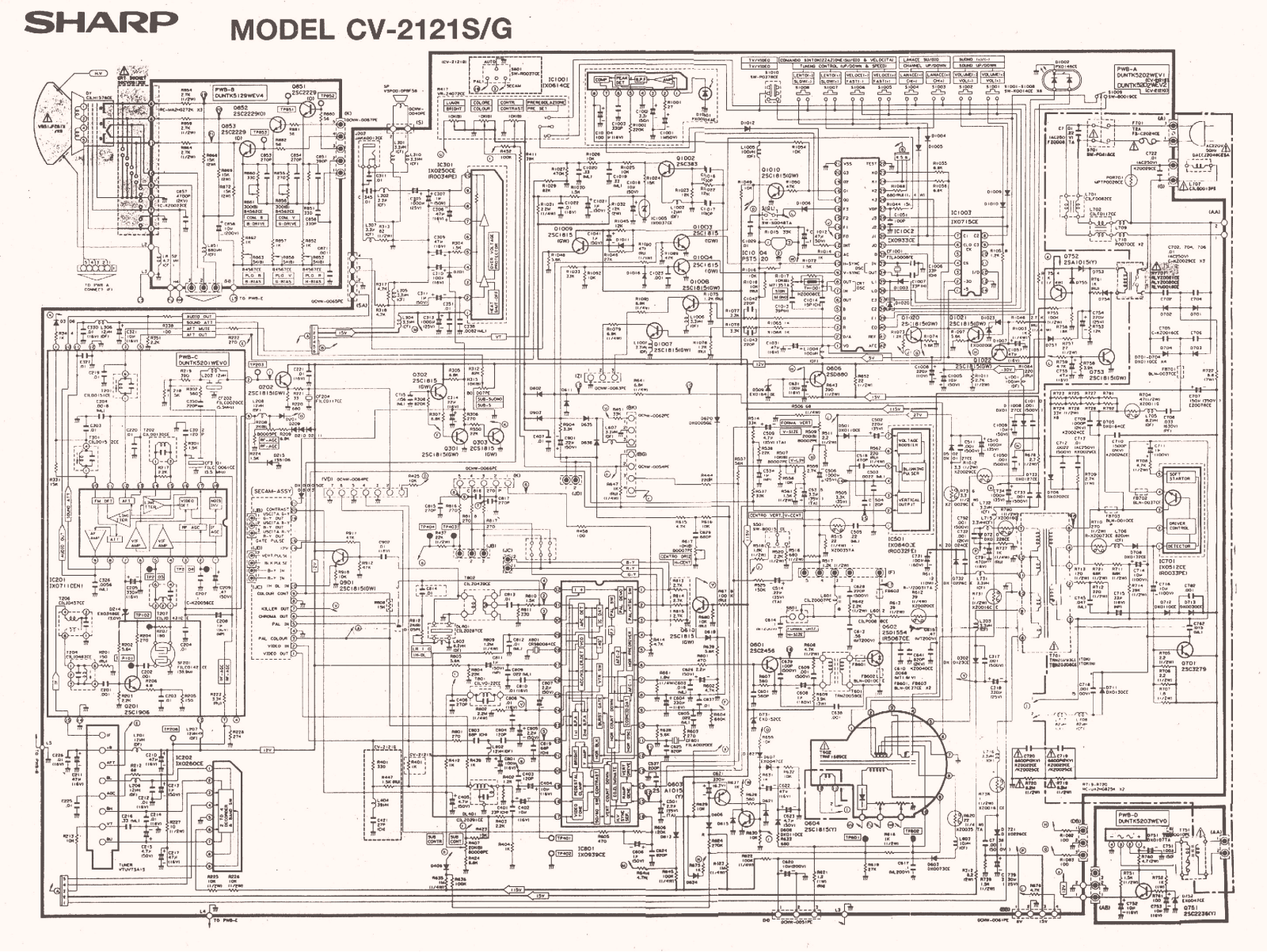 SHARP CV-2121 Schematics