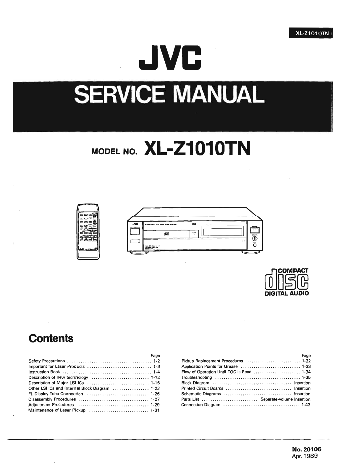 Jvc XL-Z1010-TN Service Manual