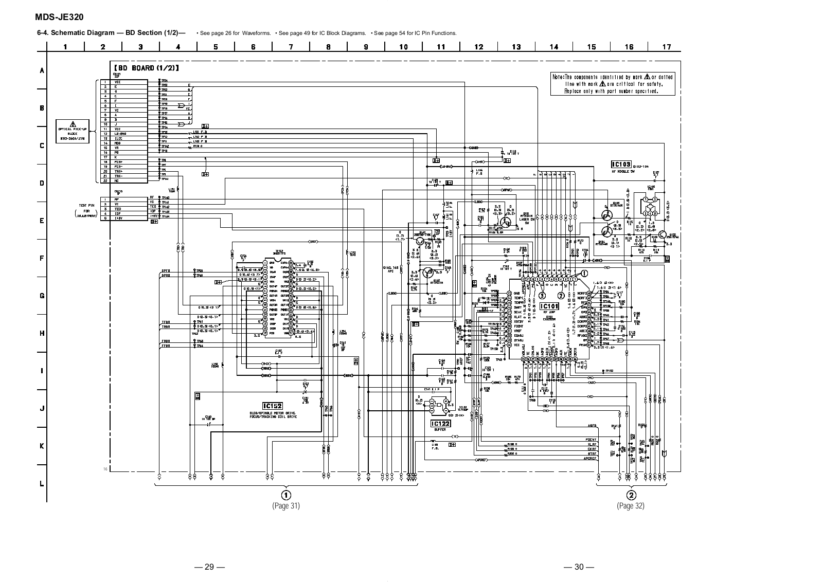 Sony MDS-JE320 Schematic