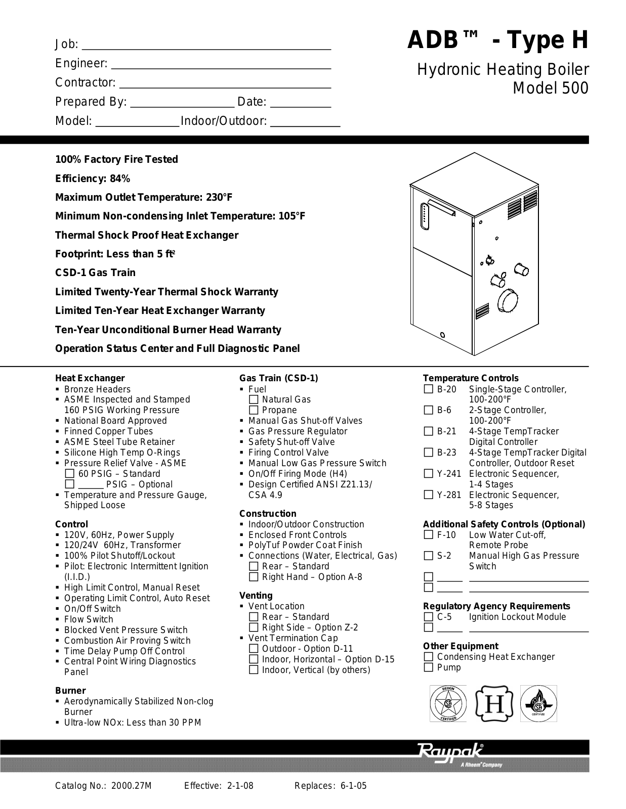 Raypak H 500 User Manual