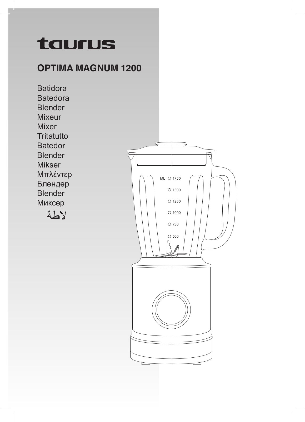 Taurus OPTIMA MAGNUM 1200 User Manual