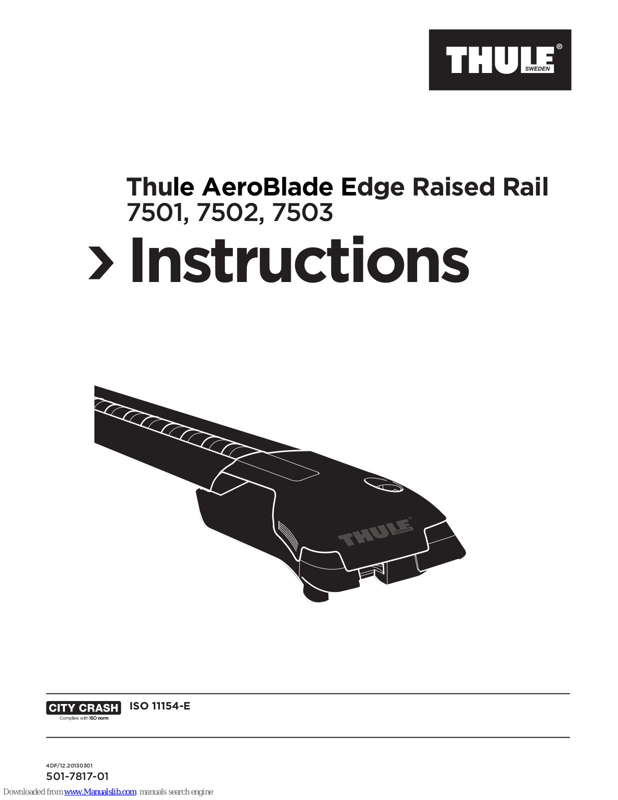 Thule AeroBlade Edge 7501, AeroBlade Edge 7502, AeroBlade Edge 7503 Instructions Manual