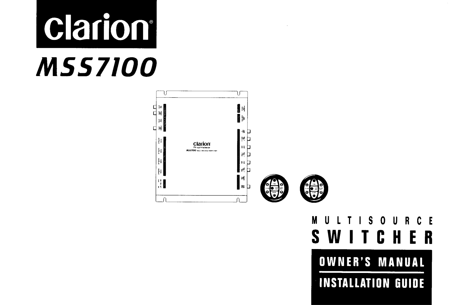 Clarion MSS7100 User Manual