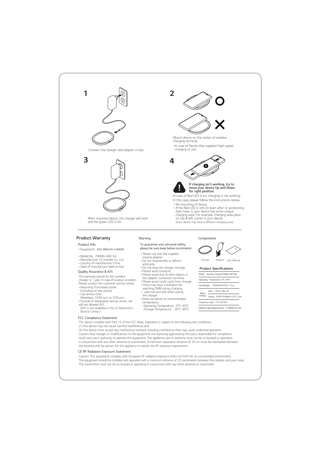 LG Innotek PWMAW815A User Manual