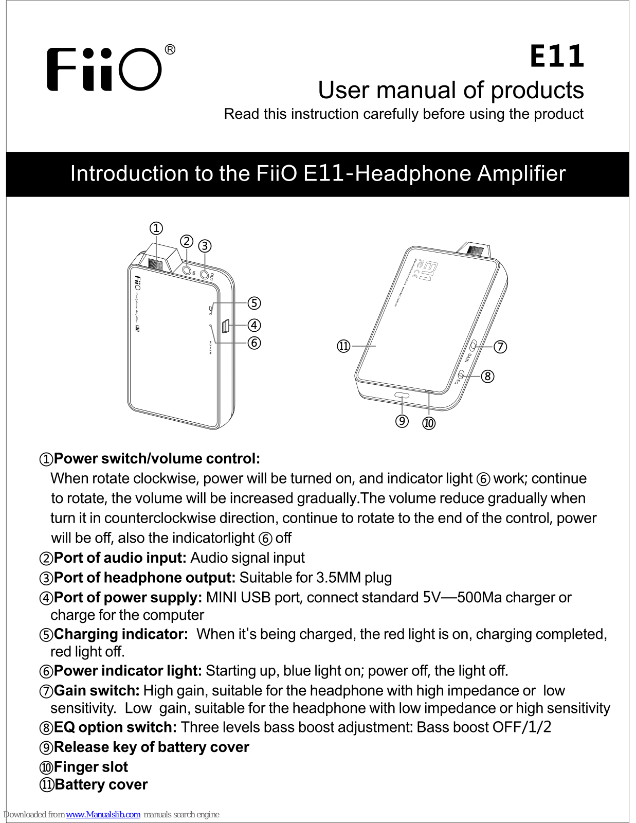 Fiio E11 User Manual - ManualMachine.com