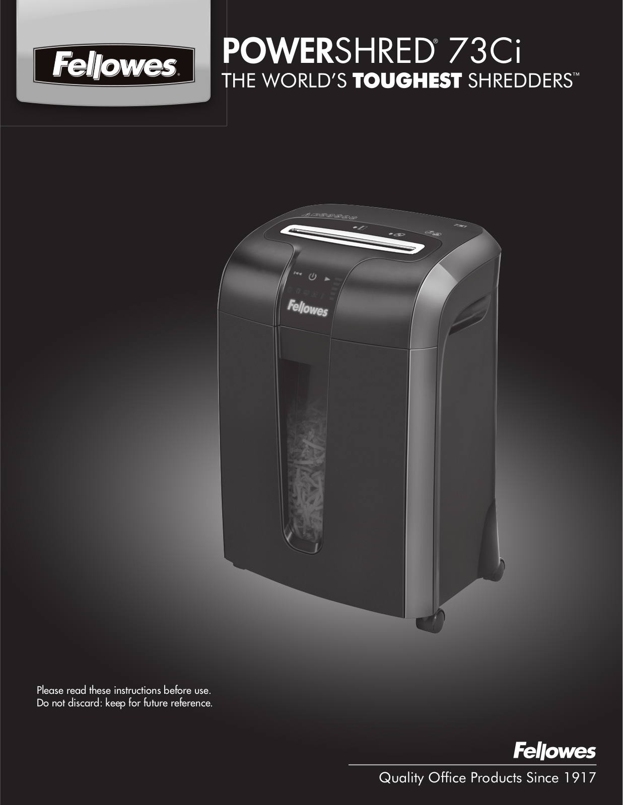 Fellowes 73Ci User Manual