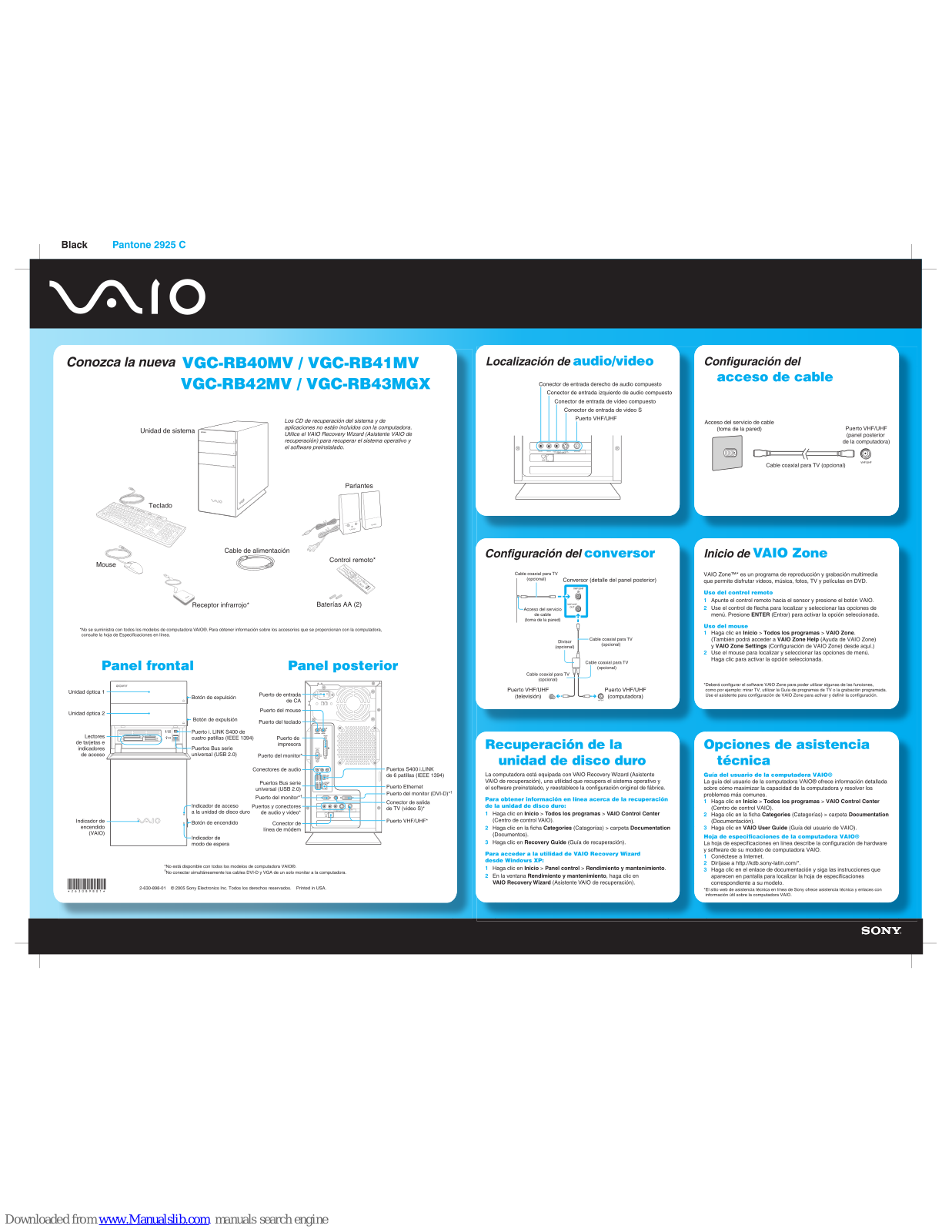 Sony VAIO VGC-RB40MV, VAIO VGC-RB41MV, VAIO VGC-RB42MV, VAIO VGC-RB43MGX Supplementary Manual