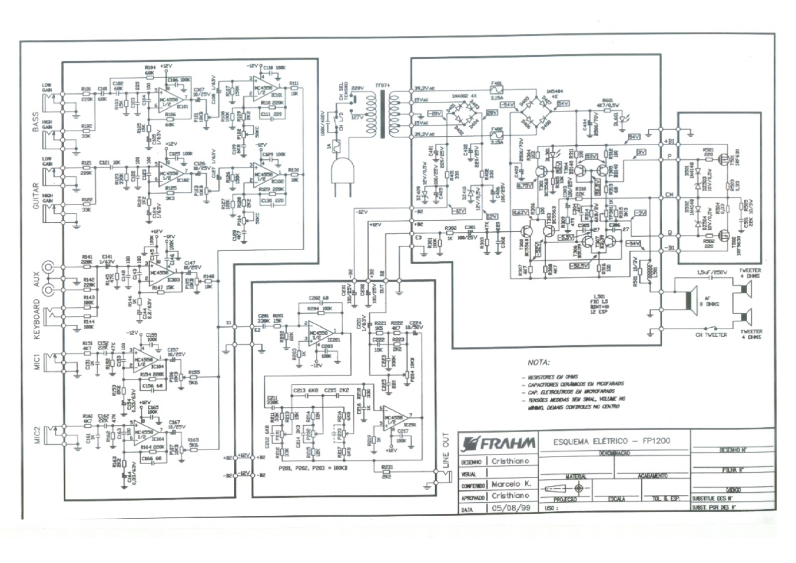 FRAHM FP1200 Schematic