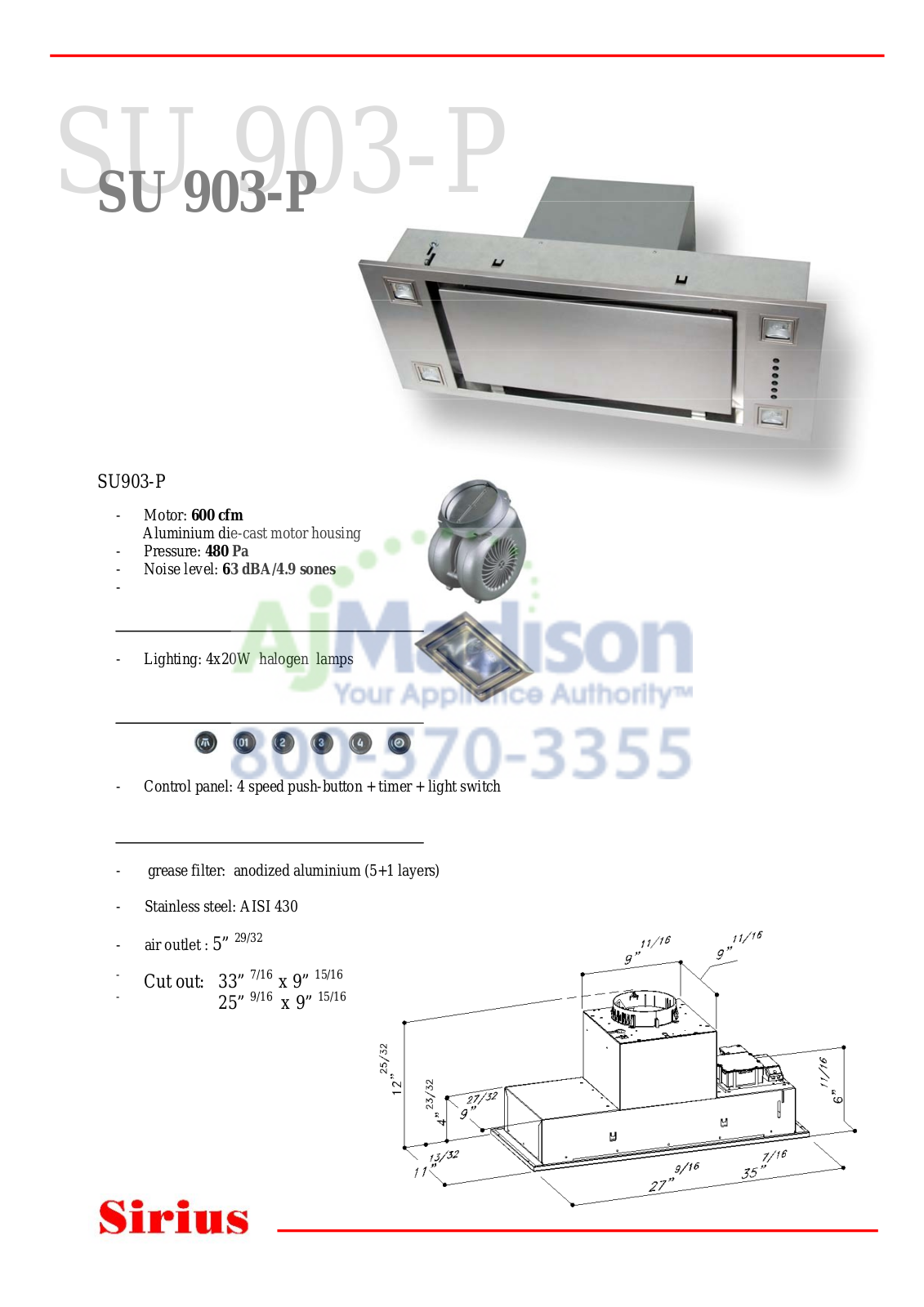 Sirius SU903P27 Data Sheet