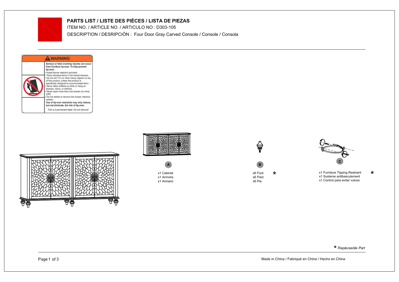 HomeFare D303105 Assembly Guide